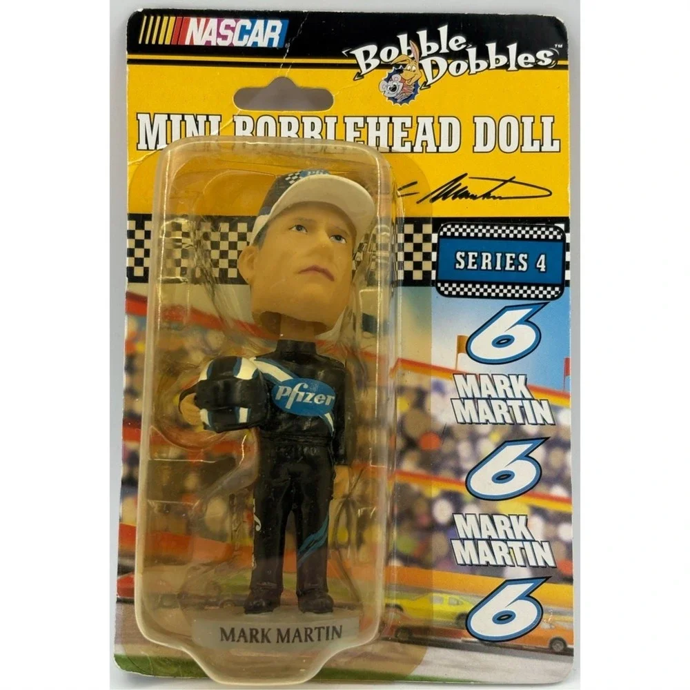 Nascar Bobble Dobbles Mini bobblehead doll Pfizer SR4 bobble head Mark Martin #6